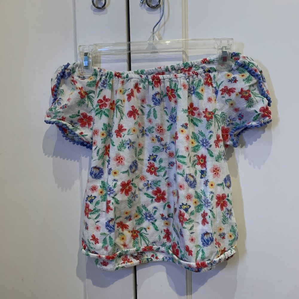 White Floral Off-the-Shoulder Top